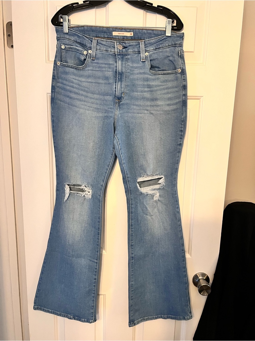 Levi's Light Blue Distressed Flare Jeans - Women's